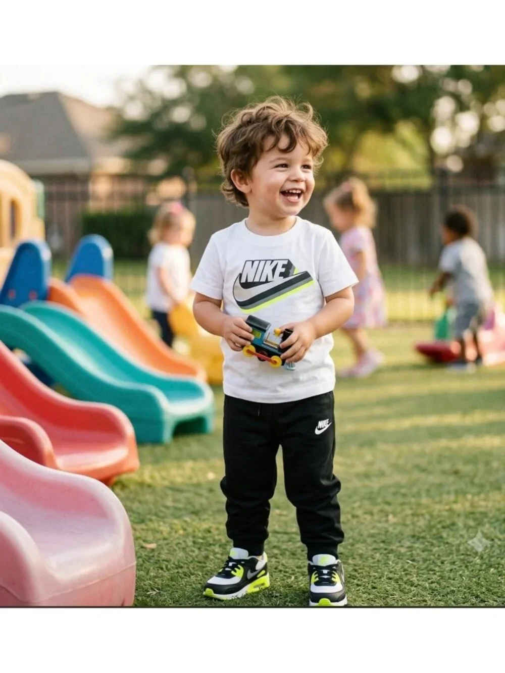 Nike Toddler Boys 2-Piece Logo Tee & Jogger Pants Set White/Black Size 2T